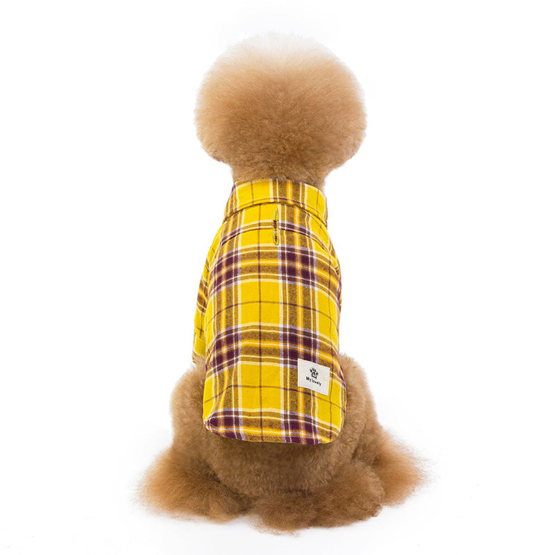 Pet Leisure Plaid Shirt Pet Clothes Shirt