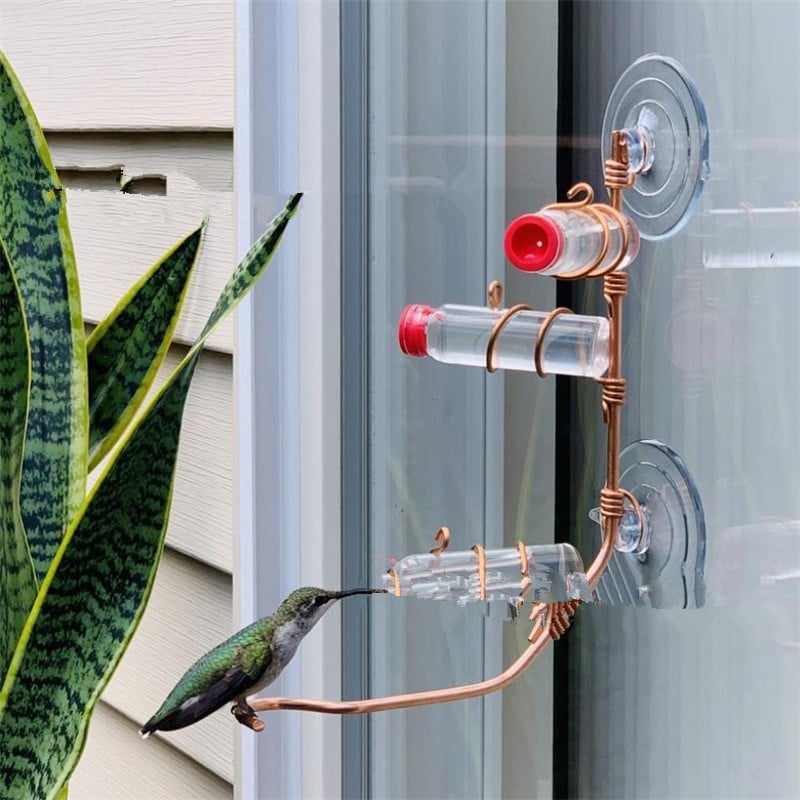 Garden Bird Feeder Supplies Hummingbird Feeder Drinker Suction Cup Easy To Clean Deck Garden Decor Bird Feeders for Wild Birds