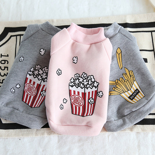 Popcorn chips Pet Dog Cat Clothes Winter Warm Dog Hoodies Jacket Coats Clothes For Dogs Cat Pet Clothing Small Large