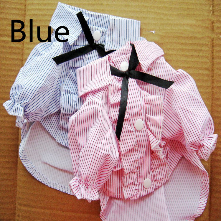 Bubble Sleeve Bow Tie Pet Shirt Pet Clothes Dog Clothes Lovers Pet Shirt Pet Wholesale