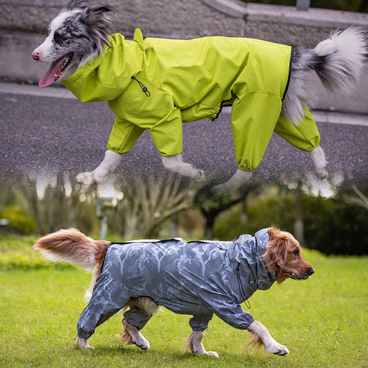 Raincoat Outdoor Waterproof Reflective Coat For Large Dogs And Pets