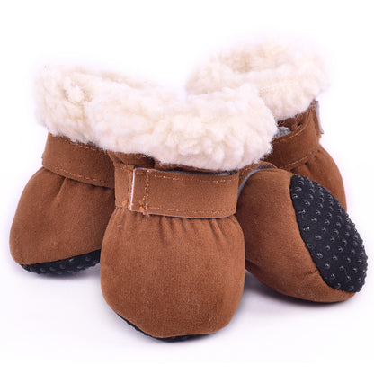 Waterproof Winter Dog Boots Socks Pet Dog Shoes Anti-slip Puppy Cat Rain Snow Booties Footwear For Small Dogs