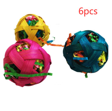 Natural Bamboo Woven Toy Ball Feeding Foraging Toy