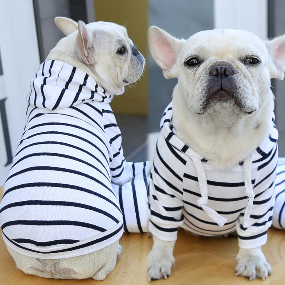 Pet Dog Cat Hoodie Striped Clothes