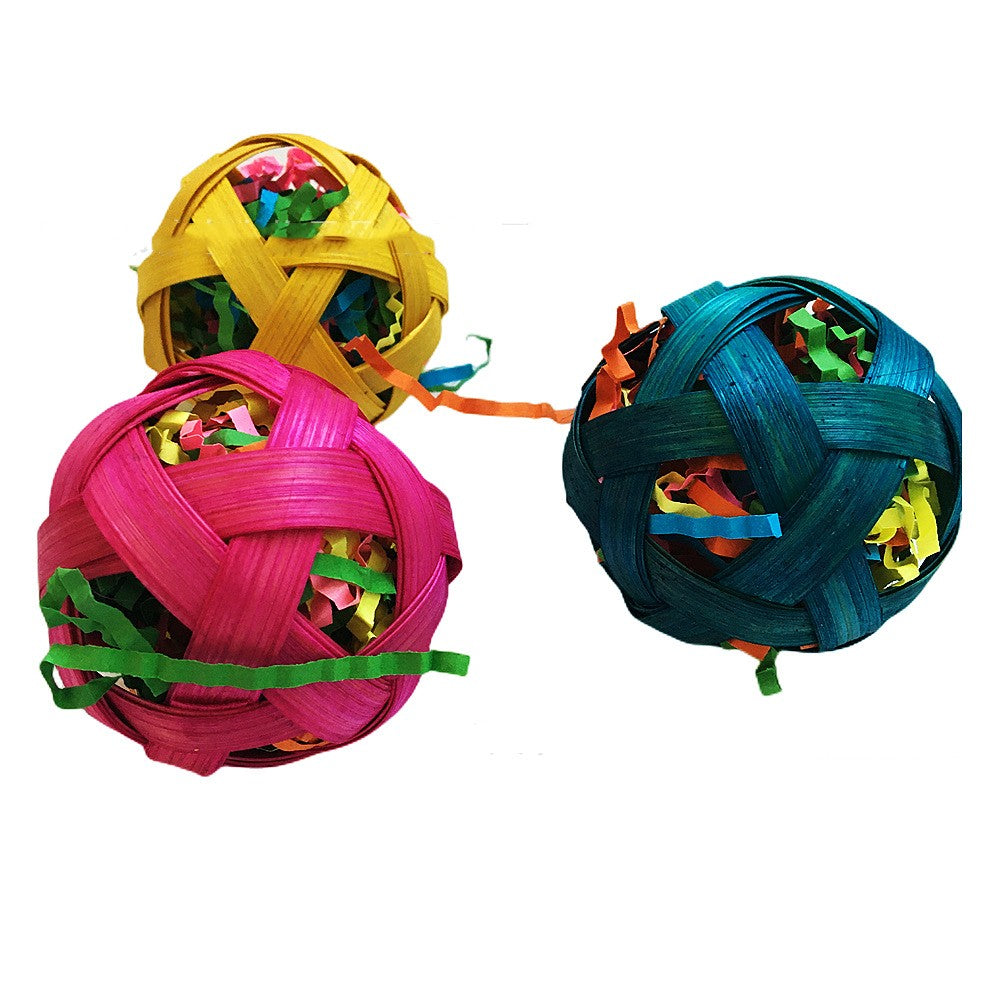 Natural Bamboo Woven Toy Ball Feeding Foraging Toy